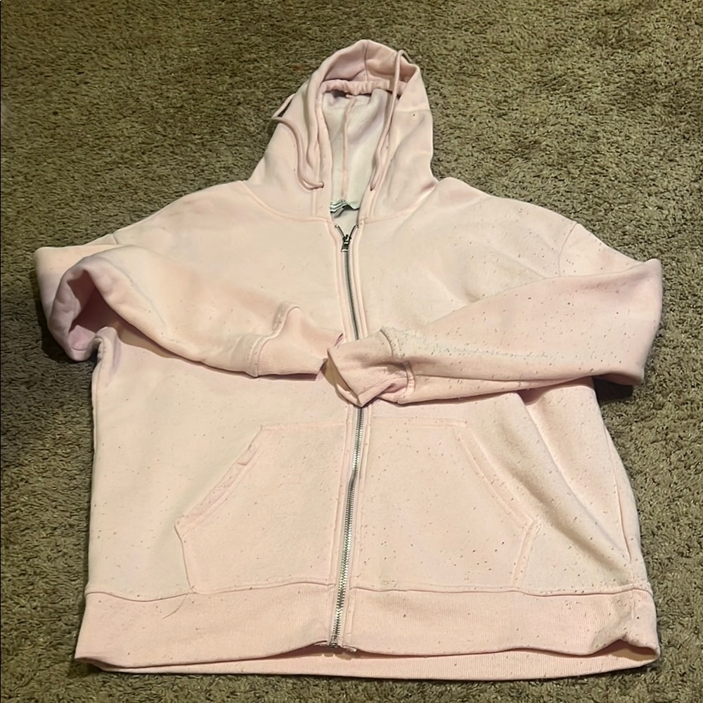 Light Pink Zip-Up Hoodie Size Medium